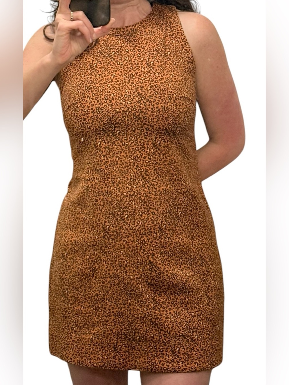 Farm Rio Y2K Leopard Print Shift Mini Dress Made in Brazil Small